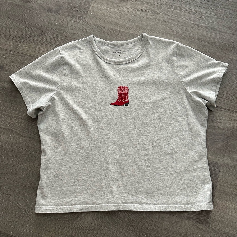 Abercrombie Cowboy Cowgirl Boot Graphic Baby Tee
